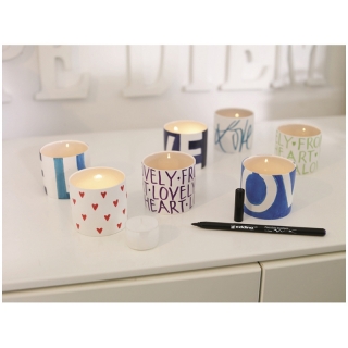 Набор маркеров для письма по фарфору Edding "4200_2" 6цв., гибкий пишущий узел, 1,0-4,0мм