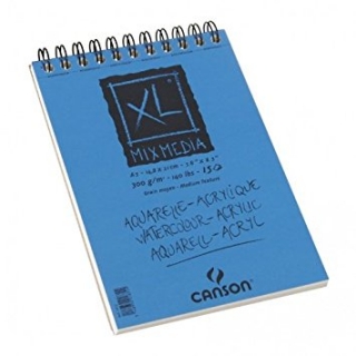 Альбом для смешанных техник Canson Xl Mix-Media 300г/кв.м 14.8*21см 15листов Среднее зерно