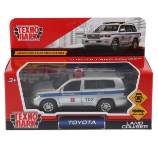 Машина игрушечная Технопарк "Toyota land cruiser полиция" 12,5см, открыв. двери, инерционная