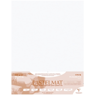 Бумага для пастели 5л. 500х700мм Clairefontaine "Pastelmat", 360г/м2, бархат, белый