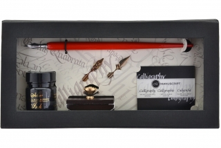Набор для каллиграфии Manuscript Pen & Roller Blotter (держатель, перья, чернила, пресс-папье и руководство) в картонной упаковке