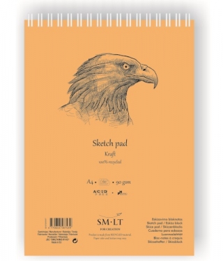 Скетчбук SM-LT Art Authentic Kraft 90г/м2 A4 60 листов спираль по короткой стороне