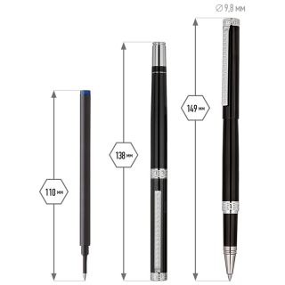 Ручка-роллер Delucci "Classico", чёрная, 0,6мм, цвет корпуса - чёрный/хром, поворотный механизм, подарочная упаковка