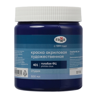 Краска акриловая художественная Гамма "Студия", 500мл, банка, голубая ФЦ