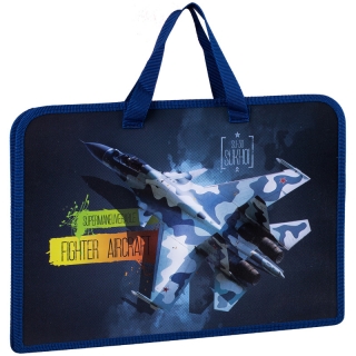 Папка с ручками А4 ArtSpace "Fighter aircraft", ручка тесьма, пластик, 75мм