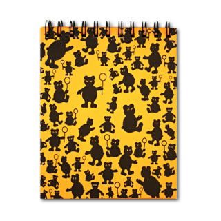 Блокнот "Оранжевые мишки" Лилия Холдинг, черно/оранжевый 160 г/кв.м, 14,5х18 см, 40 л.