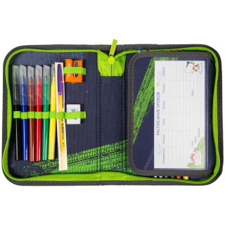 Пенал 1 отделение, 200*140*40 Berlingo "Formula race", доп. откидная секция, с наполнением,полиэстер