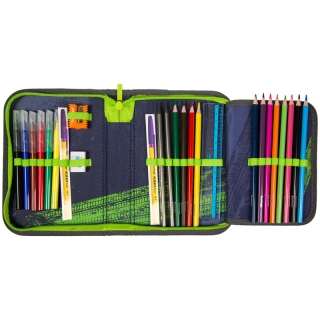 Пенал 1 отделение, 200*140*40 Berlingo "Formula race", доп. откидная секция, с наполнением,полиэстер