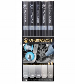 Набор художественных маркеров Chameleon Gray Tones, серые тона, 5 шт