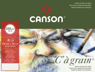 Бумага для графики Canson "C" à grain 220г/кв.м, 24*32см, среднее зерно, 8 листов