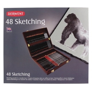 Набор чернографитных карандашей Derwent Sketching 48шт в дерев.упак