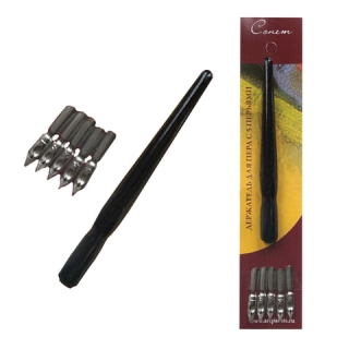 Перья для каллиграфии Сонет Невская Палитра, набор 5 шт. с держателем