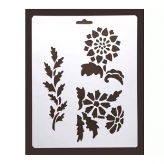 Сонет Трафарет, ЦВЕТЫ, 25,5x20,5 см, плаcтиковый