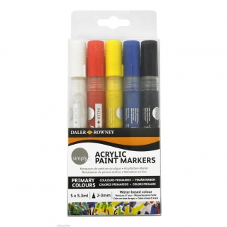 Маркеры акриловые Daler Rowney Simply, 5 цветов
