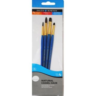 Набор кистей Daler Rowney верблюд, короткая ручка, 4 штуки