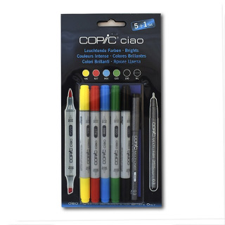 Набор маркеров СОРIС СIАО Яркие цвета, 5 цв. и линер Copic Multi liner