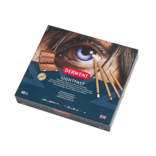 Набор цветных карандашей Derwent Lightfast Oil-based на масляной основе, 48 цветов, деревянная шкатулка