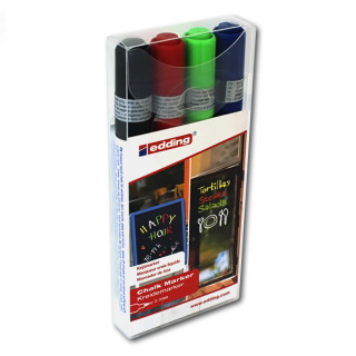 Набор меловых маркеров EDDING 4095 для стекла и меловой доски, 2-3 мм, 4 цвета