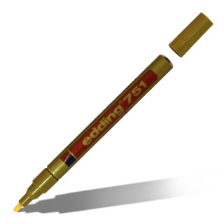 Маркер-краска Paint EDDING 751 для стекла, металла, пластика, резины, 1-2 мм