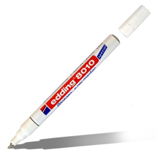 Белый маркер перманентный лаковый EDDING 8010 для рентгеновских снимков и фотопленок, 0,8 мм