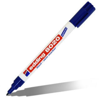 Маркеры медицинские для кожи EDDING 8020, 1 мм, цвета красный, синий