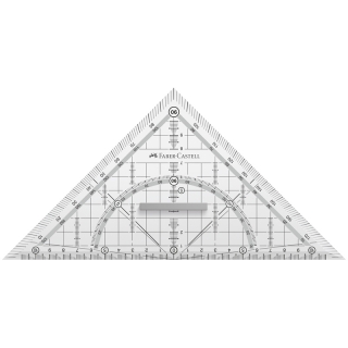 Треугольник 45°, 22см Faber-Castell "Grip", прозрачный