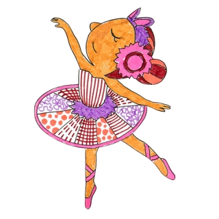 Набор для рисования Faber-Castell "Connector Ballerina" 33 фломастера+10 клипс+2 карты для раскрашивания