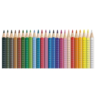 Цветные акварельные карандаши Faber-Castell Colour Grip 2001 трехгранные, 24 цвета