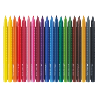 Фломастеры Faber-Castell "Grip", 20цв., трехгранные, смываемые, ПВХ, европодвес