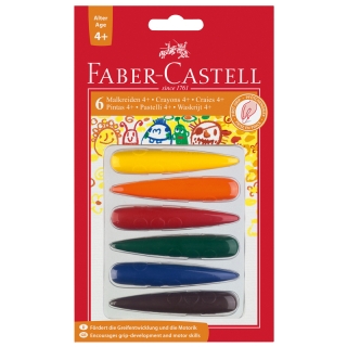 Восковые мелки для дошкольного возраста, 6 цветов Faber Castell