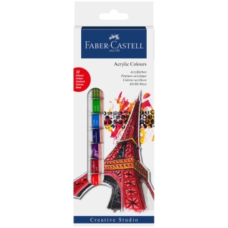 Краски акриловые Faber-Castell, 12 цветов, 12 мл/туба