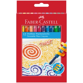 Карандаши восковые Faber-Castell, 12цв., выкручивающийся стержень