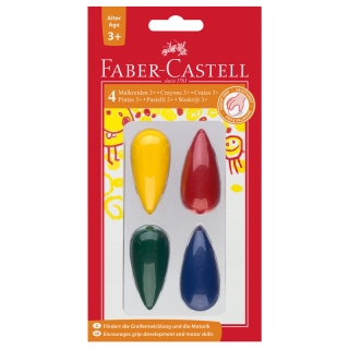 Мелки восковые Faber-Castell 04 цв., фигурные, блистер
