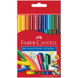 Фломастеры Faber-Castell "Connector", 10 цв., смываемые