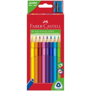 Цветные карандаши Faber-Castell "Jumbo" трехгранные 10 цв. грифель 3.8 мм