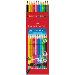 Карандаши цветные стираемые Faber-Castell "Grip", 10цв.