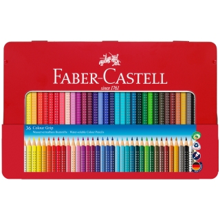 Цветные акварельные карандаши Faber-Castell Colour Grip 2001 трехгранные, 36 цвета