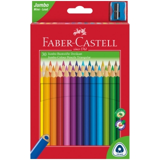 Карандаши цветные Faber-Castell "Jumbo" 30цв. с точилкой