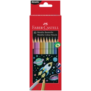 Цветные карандаши металлик Faber-Castell, 10 цветов, картонная упаковка