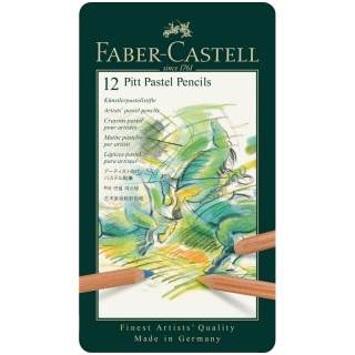 Пастельные карандаши Faber-Castell "Pitt Pastel" 12 цв., метал. коробка
