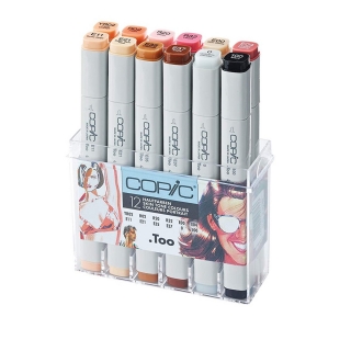 Набор маркеров Copic Original (Classic) Портрет, телесные тона, 12 цветов