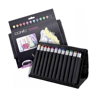 Набор маркеров Copic Classic Bright "Яркие цвета", в пенале, 12 шт