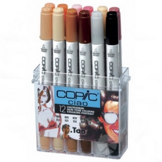 Набор художественных маркеров для скетчинга Copic Ciao "Skin Tone", 12 цветов