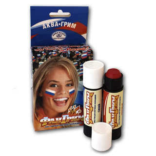 Краски аквагрим для болельщиков Аква-Колор «ФанГрим», набор 3 цвета: красный, синий, белый