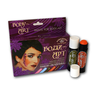 Краски для росписи лица и тела Аква-Колор Боди-арт «Эклектика» в карандашах, набор 6 цветов