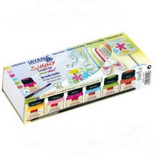 Набор для росписи по светлым тканям Javana "Textil Sunny Fresh" С. Kreul, 6 ярких цветов и кисть