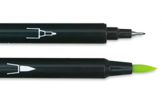 Маркер MARVY "Le Plume II" акварельный двусторонний кисть/линер 0.3мм