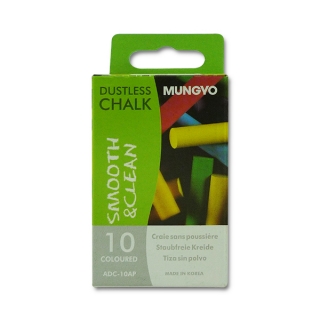 Набор круглых цветных беспылевых мелков Mungyo 10 штук
