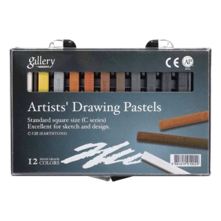 Набор сухой пастели Земляные тона Mungyo GALLERY Drawing, 12 цветов, в пластиковом кейсе