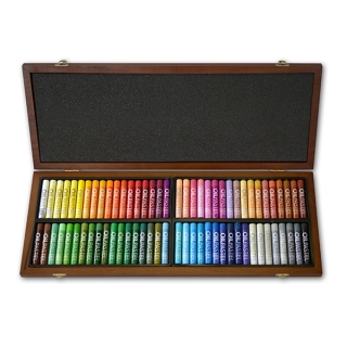 Масляная пастель MUNGYO Oil Pastel, круглая, 72 цвета, в деревянной шкатулке